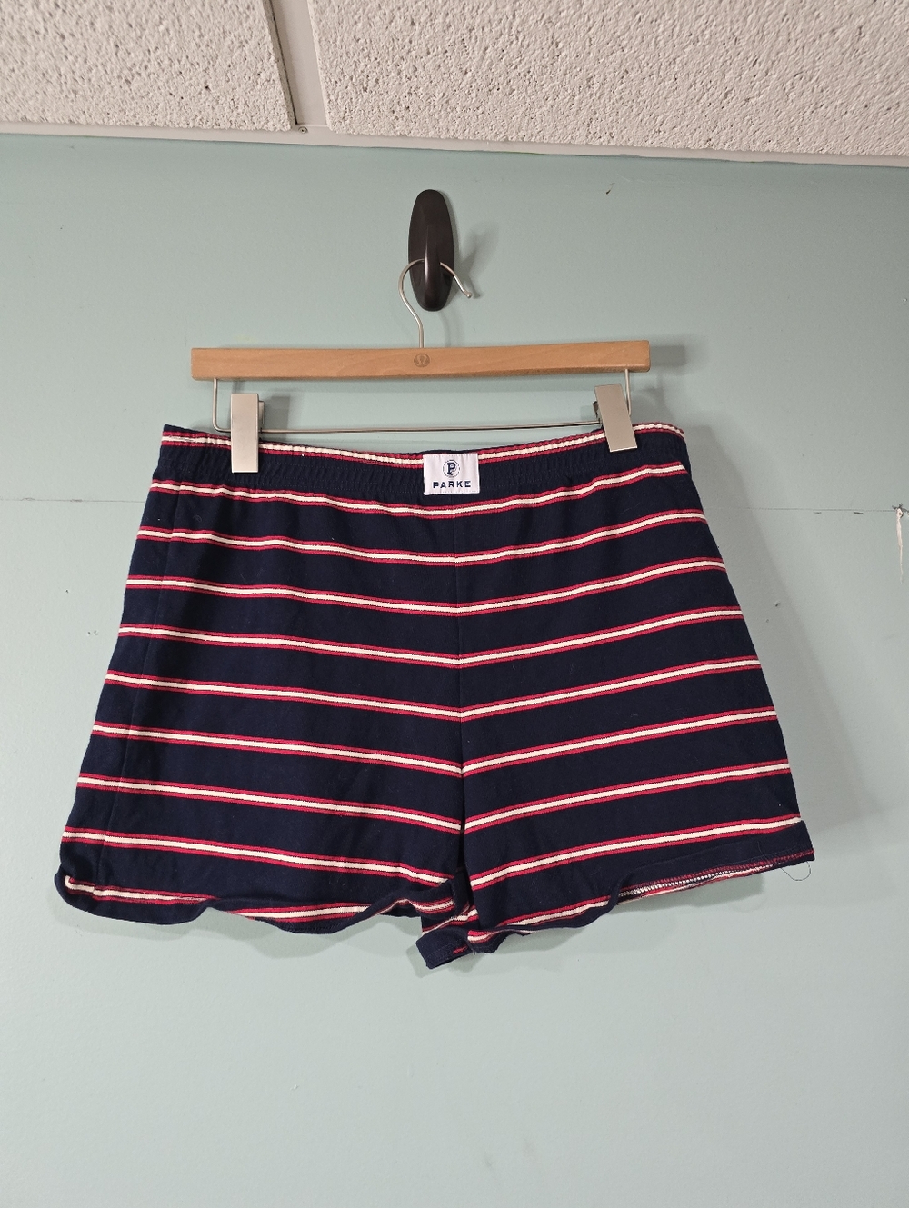 Parke Cotton Coastal Nautical Patriotic  Mini Shorts Size XL